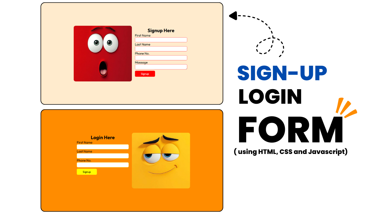 How to create Signup Login Form using HTML, CSS and Javascript