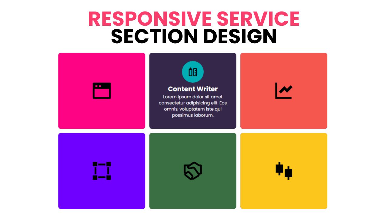 Services Section Design using HTML and CSS with source code