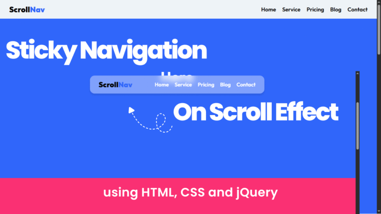 sticky navbar on scroll jquery