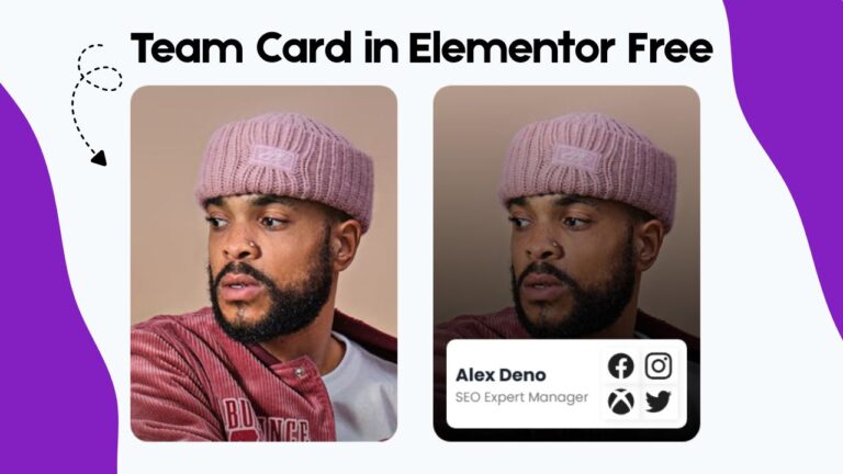 Create Custom Team Card with Hover Effect in Elementor Free